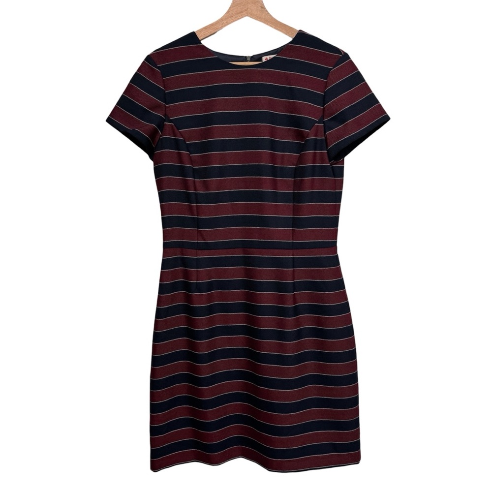Brooks Brothers Striped Wool Sheath Dress Women 10 NWT Career Preppy Red Blue